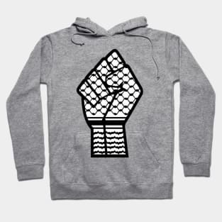 Keffiyeh Black Power Fist - Right Side - Front Hoodie